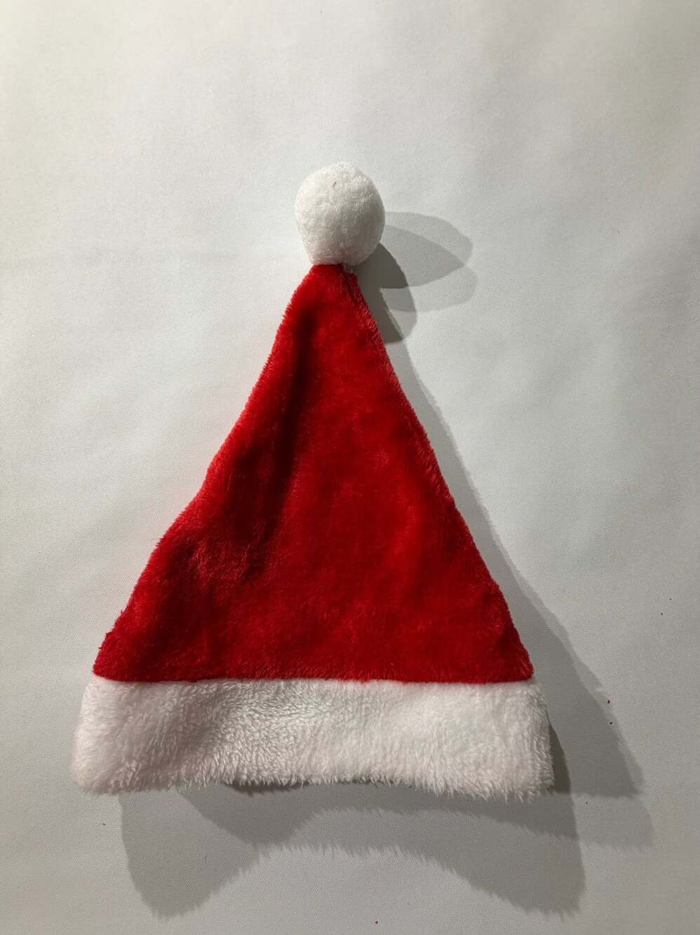Santa Hat Red White Plush Fleece Christmas Costume Holiday Party OS